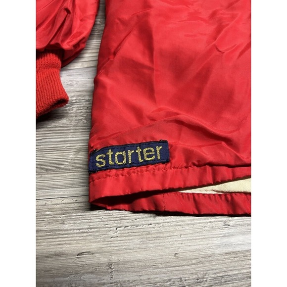 Vintage 70s Starter Jacket Coaches Size L Red Slender Seekers Patch - Picture 7 of 15